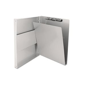 Snapak Aluminum Side-Open Forms Folder, 1 / 2" Clip, 8 1 / 2 x 12 Sheets, Silver