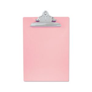 Recycled Plastic Clipboard with Ruler Edge, 1" Clip Cap, 8 1 / 2 x 12 Sheets, Pink