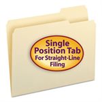 File Folders, 1 / 3 Cut Third Position, One-Ply Top Tab, Letter, Manila, 100 / Box