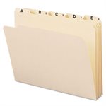 Indexed File Folders, 1 / 5 Cut, Indexed A-Z, Top Tab, Letter, Manila, 25 / Set