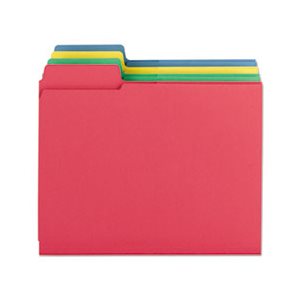 3-in-1 SuperTab Section Folders, 1 / 3 Cut Top Tab, Letter, Assorted, 12 / Pack