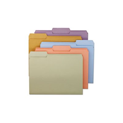 File Folders, 1 / 3 Cut Top Tab, Letter, Assorted Colors, 100 / Box