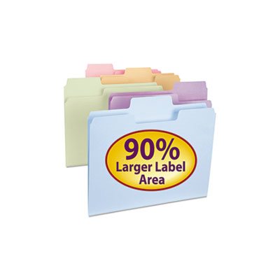 SuperTab File Folders, 1 / 3 Cut Top Tab, Letter, Assorted Colors, 100 / Box