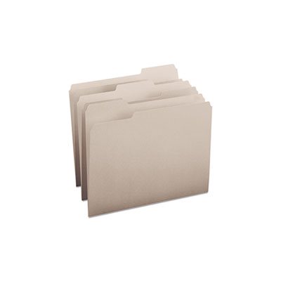 File Folders, 1 / 3 Cut Top Tab, Letter, Gray, 100 / Box