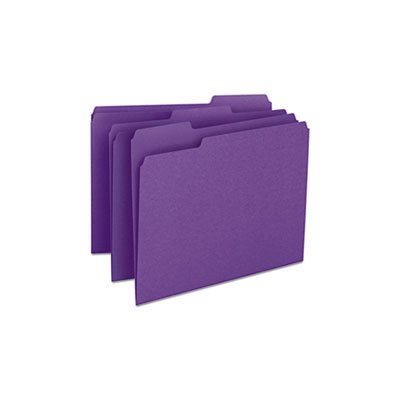 File Folders, 1 / 3 Cut Top Tab, Letter, Purple, 100 / Box