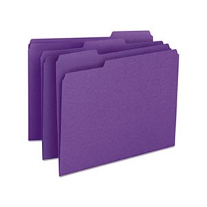 File Folders, 1 / 3 Cut Top Tab, Letter, Purple, 100 / Box