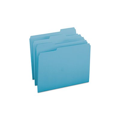 File Folders, 1 / 3 Cut Top Tab, Letter, Teal, 100 / Box