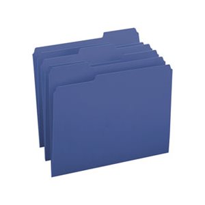 File Folders, 1 / 3 Cut Top Tab, Letter, Navy, 100 / Box