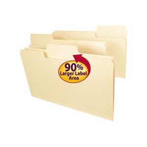 SuperTab File Folders, 1 / 3 Cut Top Tab, Legal, Manila, 100 / Box