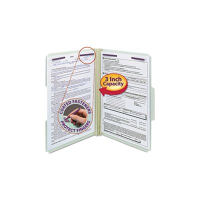 FASTENER FOLDERS, 3" Expansion, 1 / 3 Top Tab, Legal, Gray / Green, 25 / Box FASTENER FOLDERS, 3" Expansion, 1 / 3 Top Tab, Legal, Gray / Green, 25 / Box