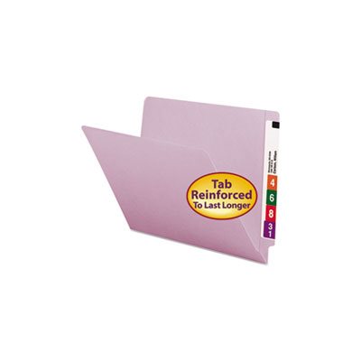 Colored File Folders, Straight Cut Reinforced End Tab, Letter, Lavender, 100 / Box