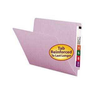 Colored File Folders, Straight Cut Reinforced End Tab, Letter, Lavender, 100 / Box