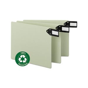 Green End Tab Guides, Blank, Horizontal Metal Tabs, Pressboard, Letter, 50 / Box