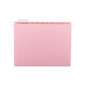 Hanging File Folders, 1 / 5 Tab, 11 Point Stock, Letter, Pink, 25 / Box