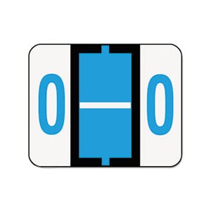 A-Z Color-Coded Bar-Style End Tab Labels, Letter O, Blue, 500 / Roll