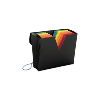 ColorVue Expanding File with SuperTab, 13 Pocket, Letter, Black / Asstd.