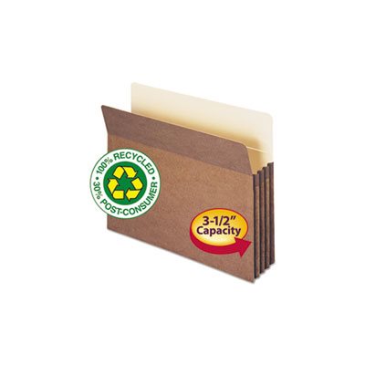 100% Recycled Pocket, 3 1 / 2 Inch Exp, Letter, Redrope, 25 / Box