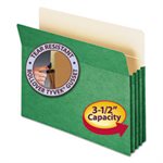 3 1 / 2" Exp Colored File Pocket, Straight Tab, Letter, Green
