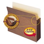 3 1 / 2" Exp Pocket w / Tyvek, Straight, Letter, Manila / Redrope, 10 / Box