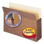 3 1 / 2" Exp Drop Front Pocket, Legal, Manila / Redrope, 25 / Box