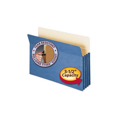 3 1 / 2" Exp Colored File Pocket, Straight Tab, Legal, Blue