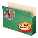 3 1 / 2" Exp Colored File Pocket, Straight Tab, Legal, Green