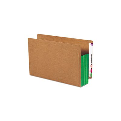 3 1 / 2" Exp File Pockets, Straight Tab, Legal, Green, 10 / Box