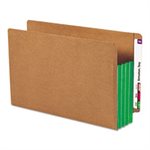 3 1 / 2" Exp File Pockets, Straight Tab, Legal, Green, 10 / Box