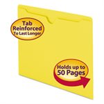 Colored File Jackets w / Reinforced 2-Ply Tab, Letter, 11pt, Yellow, 100 / Box