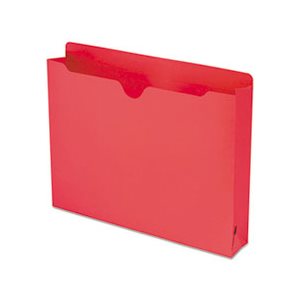 Colored File Jackets with Reinforced Double-Ply Tab, Letter, Red, 50 / Box