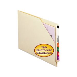 Cut-Away Corner End Tab Jackets w / Reinforced Tabs, Letter, 11pt Manila, 100 / Box