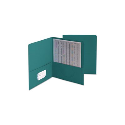 Two-Pocket Folder, Textured Paper, Teal, 25 / Box