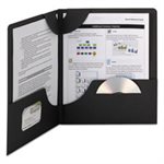 FOLDER, TWO-POCKET, Lockit, Textured Paper, 11" x 8.5", Black, 25 / Box