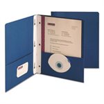 2-Pocket Folder w / Tang Fastener, Letter, 1 / 2" Cap, Dark Blue, 25 / Box