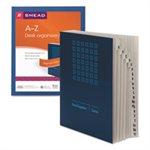 Expandable Indexed Sorter, A-Z, Letter Size, Pressboard, Navy Blue