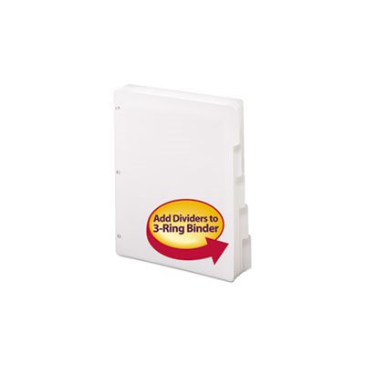 Three-Ring Binder Index Divider, 5-Tab, White