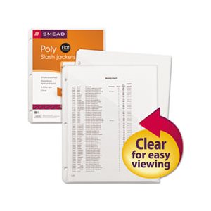 Organized Up Poly Slash Jackets, Letter, Polypropylene, Clear, 5 / Pack