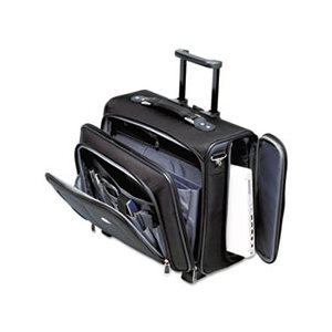 Side Loader Office Rolling Laptop Case, Nylon, 17 1 / 2 x 7 1 / 2 x 15, Black