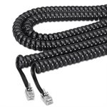 Coiled Phone Cord, Plug / Plug, 25 ft., Black