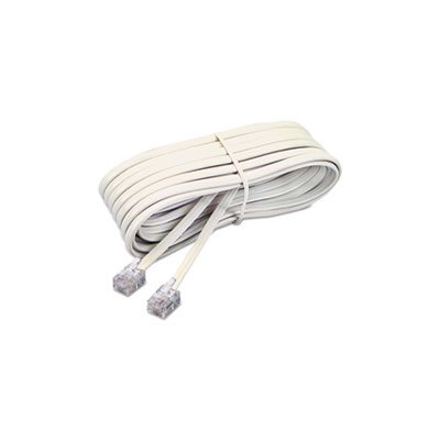 Telephone Extension Cord, Plug / Plug, 7 ft., Ivory