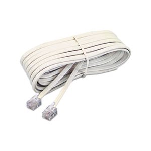 Telephone Extension Cord, Plug / Plug, 7 ft., Ivory