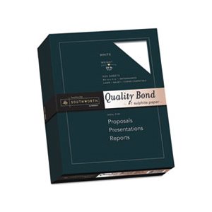 Quality Bond #1 Sulphite Paper, 20lb, 95 Bright, Wove, 8 1 / 2 x 11, 500 Sheets
