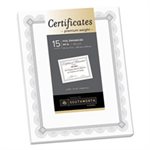 Premium Certificates, White, Spiro Silver Foil Border, 66 lb,  8,5 x 11, 15 / Pack