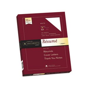 100% Cotton Resume Paper, 24lb, 95 Bright, 8 1 / 2 x 11, 100 Sheets