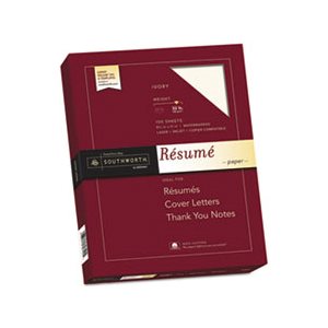 100% Cotton Resume Paper, 32lb, 8 1 / 2 x 11, Ivory, Wove, 100 Sheets