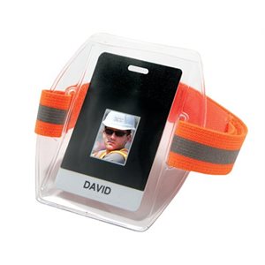 ID BADGE HOLDER, ARM ORANGE HI-VIS BAND VELCRO®