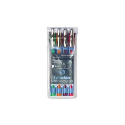 Schneider Memo XB Ballpoint Stick Pen, 1.4mm, Assorted Ink