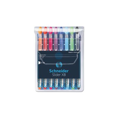 Schneider Slider Ballpoint Stick Pen, 1.4mm, Assorted, 8 / Pack