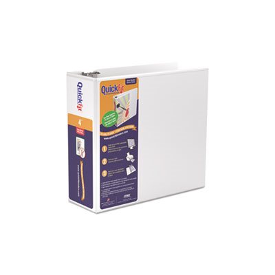 QuickFit D-Ring View Binder, 4" Capacity, 8 1 / 2 x 11, White