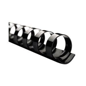 CombBind Standard Spines, 1 / 4" Diameter, 25 Sheet Capacity, Black, 100 / Box